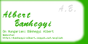 albert banhegyi business card