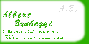 albert banhegyi business card